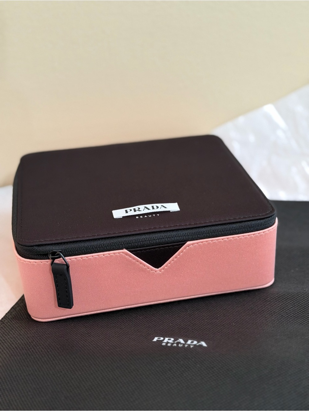 Prada Pink and Black Beauty Cosmetic Case